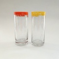 colorful edge high ball glass cup for juice