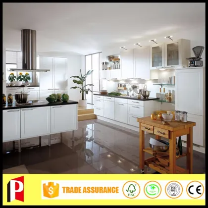 Pure white prefab shaker style kitchen cabinet cupboard furniture poland