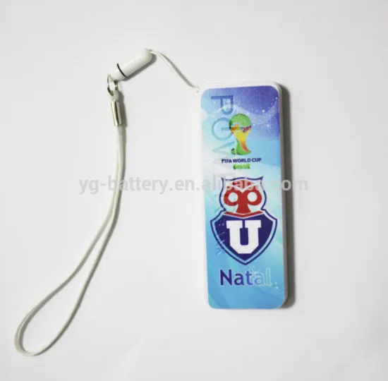 Mobile Phone External Battery Portable Power Bank 3000 mAh for World Cup Promotion