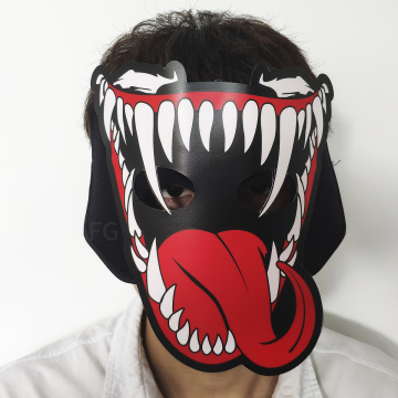 Custom Venom Pattern LED Party Mask with Sound Control for Halloween