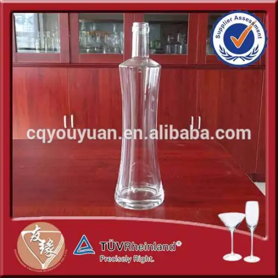 Wholesale tall frost embossed white flint glass bottle 750ml whisky vodka spirit