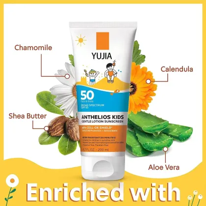 Natural Minerals Children Sunscreen SPF 50 UVA UVB Gentle Sun Cream for Sensitive Skin