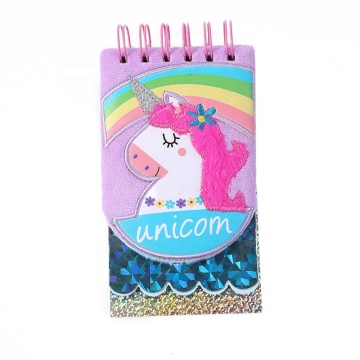 Mini cahiers en spirale pour enfants - 4 pack avec des couvertures de sirène gonflée, de licorne, de shake et d'alpaga