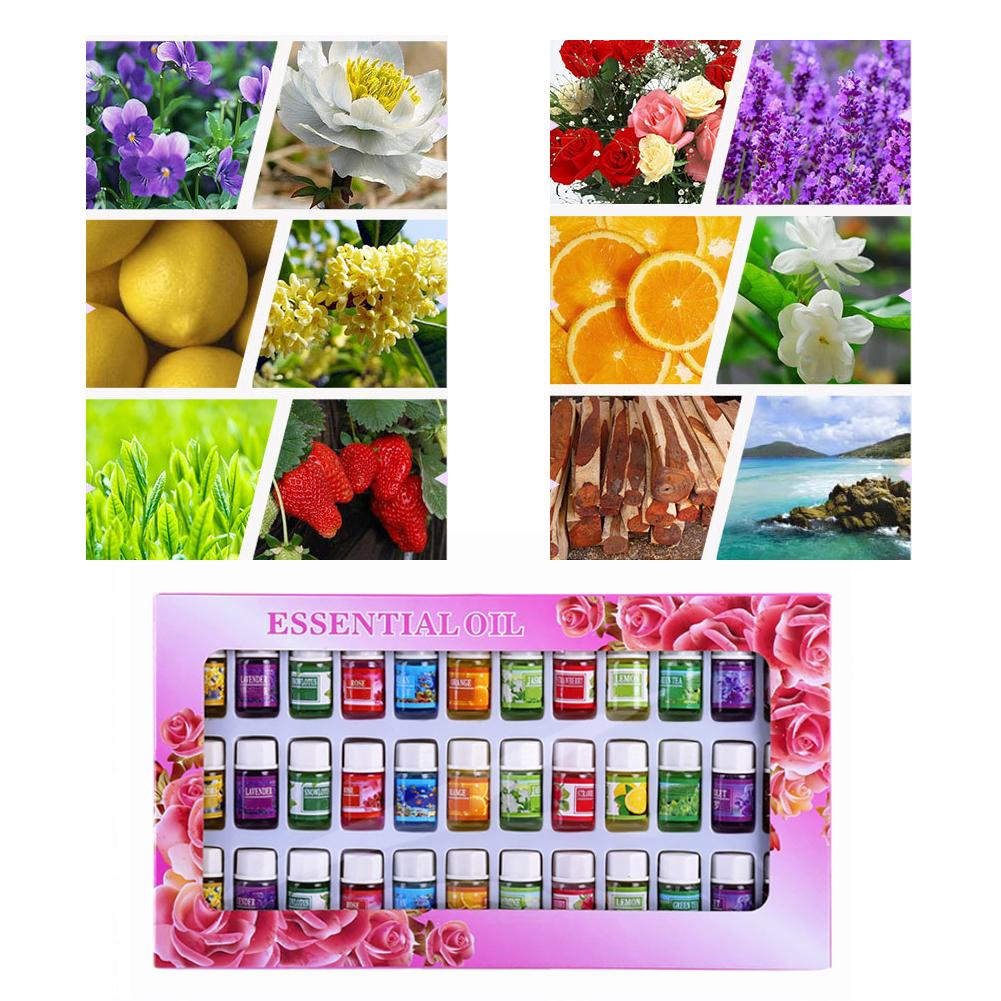 New 36 PCS Aromatic Plant Natural Water Soluble Fragrance Essential Oil Aromatherapy Furnace Humidifier Essential Oil Set 3ML