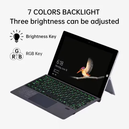 7 Color LED Backlit Trackpad Keyboard for Microsoft Surface Pro 3/4/5/6/7