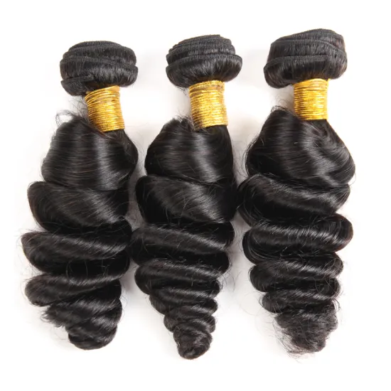 100% raw human hair loose wave brazilian hair bundle