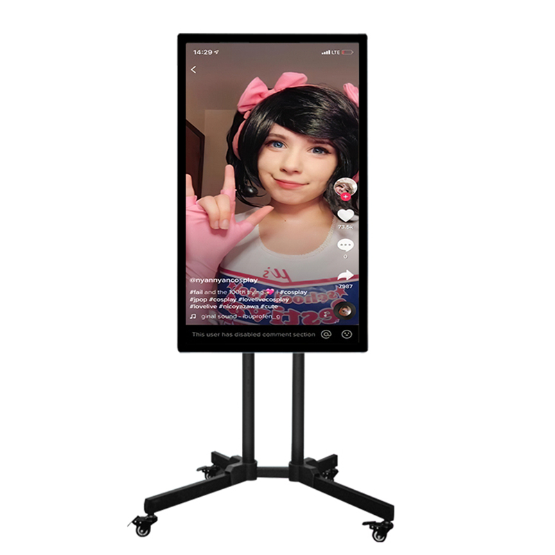 Schermo LCD da 75" Tiktok live streaming touch display