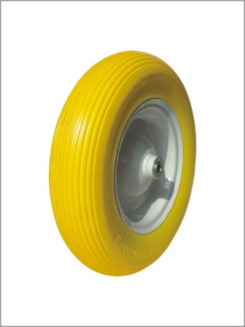 16" Flat Free PU Wheelbarrow Tires and Wheels (4.00-8)