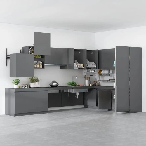 Jazz Moderne hangkast keuken in mat zwart - ruime keukenkast met veel opbergruimte - 50 x 50 x 34,6 cm (B x H x D