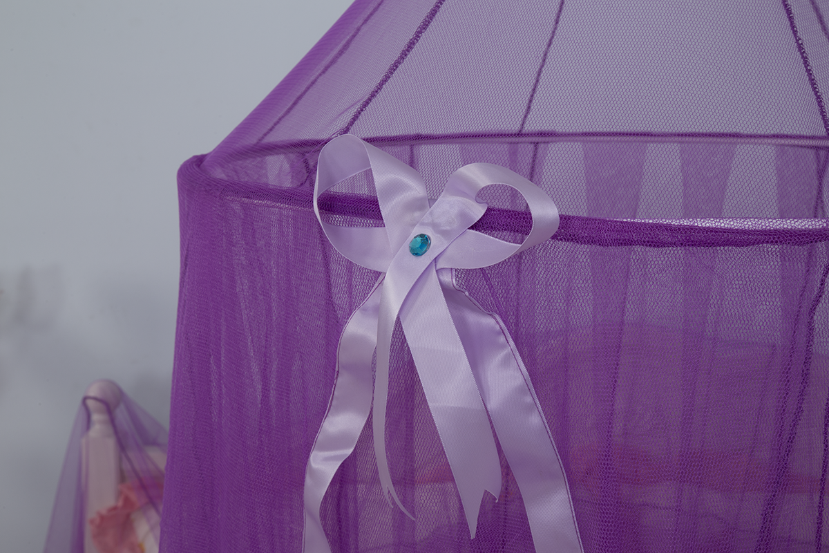 Purple Princess Mosquito Net Bed Canopy With Ribbon