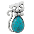 Bague Zircon Synthétique Turquoise Femme