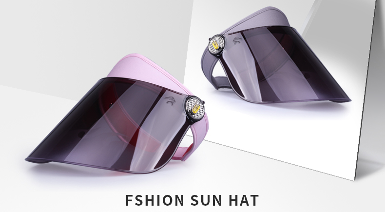 Black Hard Visor Lens Transparent Plastic Sun Visor Cap Women Hat