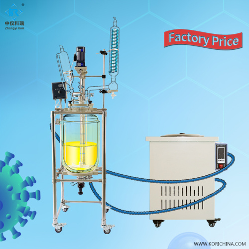 Réacteur chimique en verre 1l 5l 10l 50l 100l