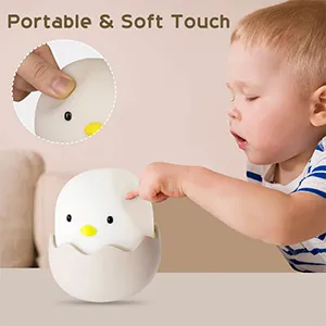 Creative Rechargeable Silicone LED Egg Night Light for Baby Sleep