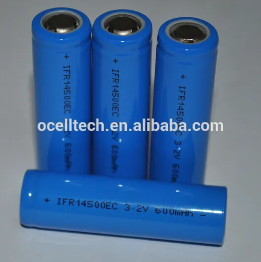 3.2V 600mAh 14500 cylindrical lifepo4 battery