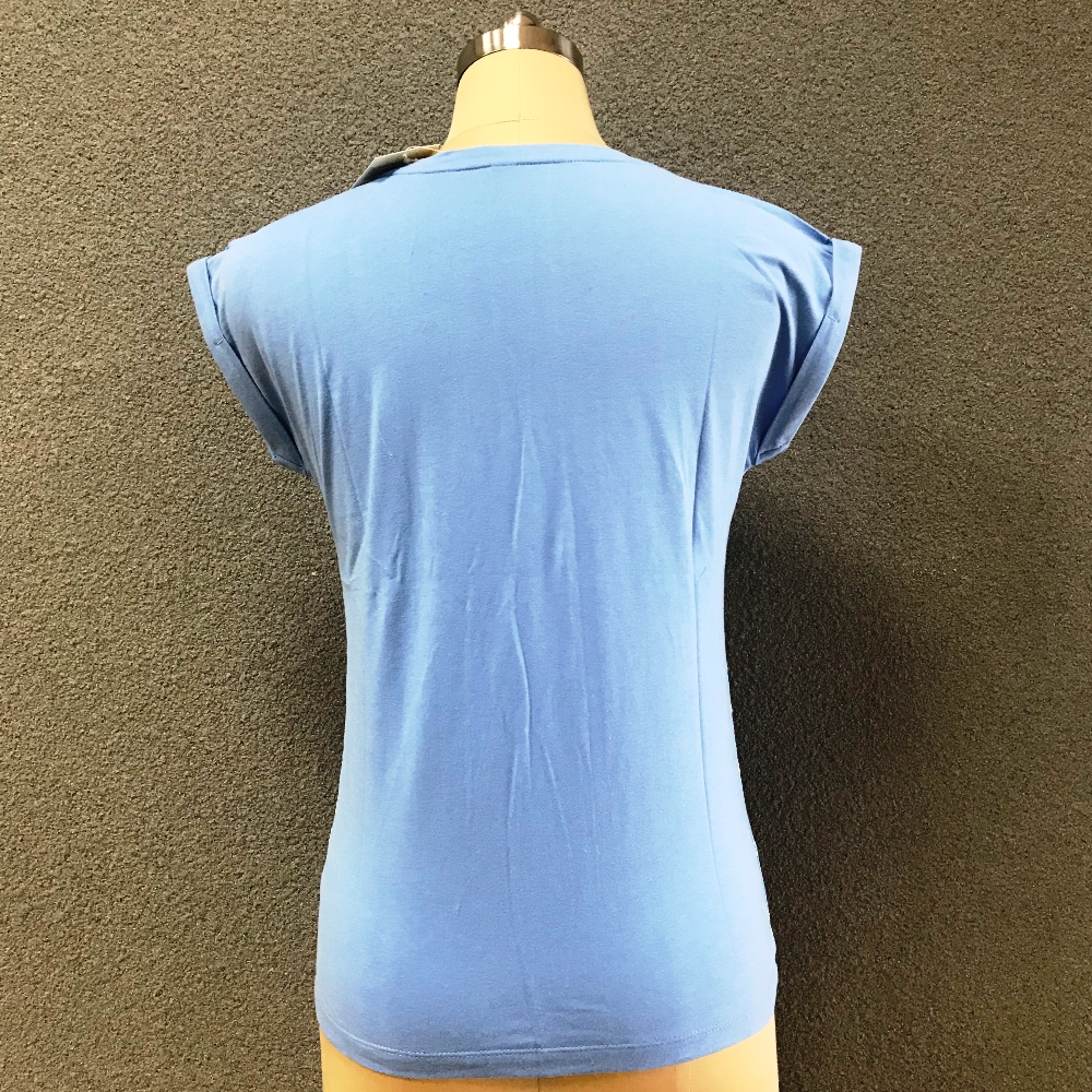 Women's cotton spendex printed knitted top