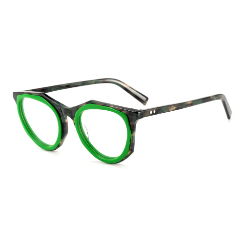 Lamination Acetate Frame For Woman Irregular Lamination Acetate Glasses Manufactory