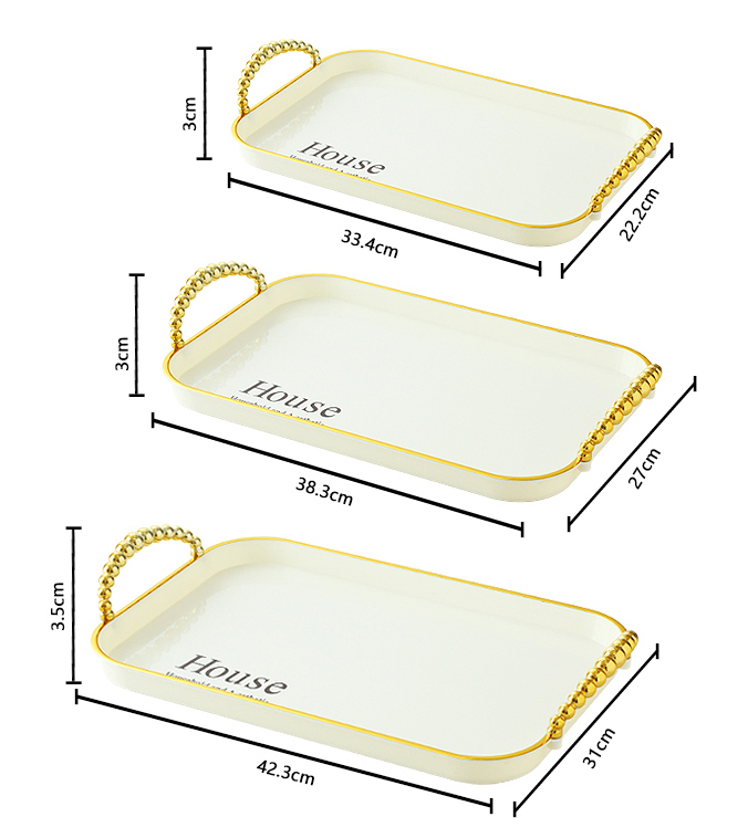Fruits Dessert Decorative Plastic Tray With Handle