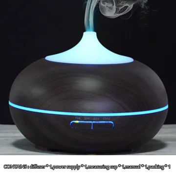 400ml Home Ultrasonic Wood Grain Aroma Diffuser Humidifier