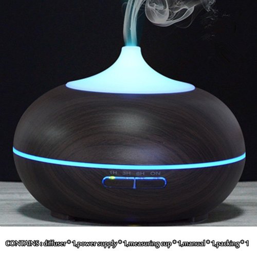 400ml Home Ultrasonic Wood Grain Aroma Diffuser Humidifier