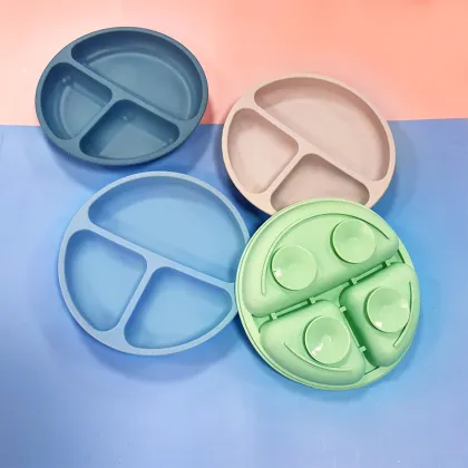 Food Grade Silicone Baby Meal Tray for Supplementary Food Training