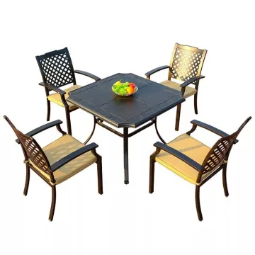 Wrought Iron Patio Table and Chair Sets: Cast Iron and Cast Aluminum Dining Sets