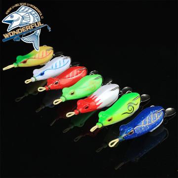65mm 13g Multicolor Bionic Topwater Soft Plastic Frog Lure with Sequins