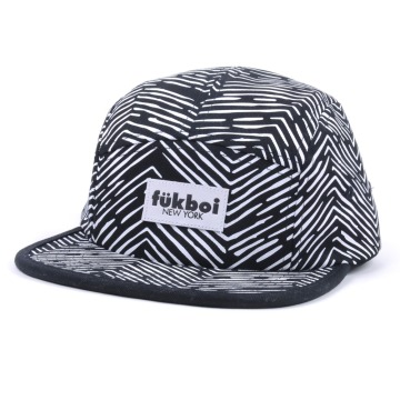 Custom print flat square brim 5 panel cap uk