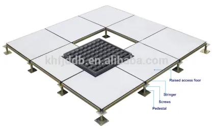 Cement infilled steel anti-static raised floor system