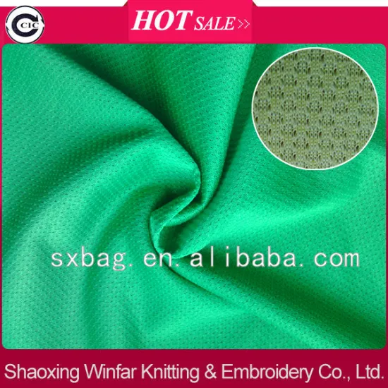 single jersey knit mesh DTY 100 polyester fabric for lady dress garment