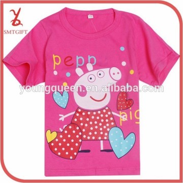 KT60 2015 Summer Children's Pink Pig T-shirt boys and girls casual short-sleeved 100% Cotton T-shirt