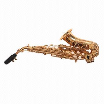 Curved Soprano Saxophone with Bb Tone and Lacquer Surface