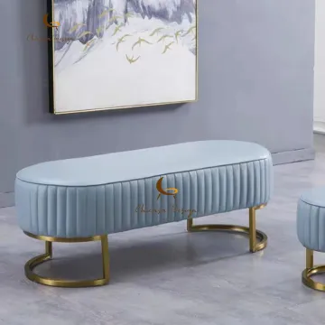 Nordic Velvet Shoe Changing Stool Ottoman