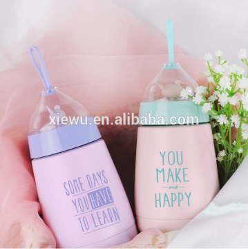 High quality double wall stainless steel vacuum flask cute tumbler bottle insulated vacuum mug for kids