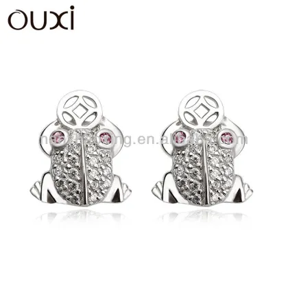 (Y20069) OUXI fancy stud earrings pure silver jewelry silver stud earrings