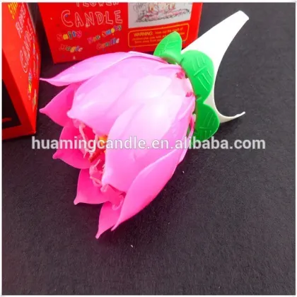 Lotus Flower Happy Birthday Cake Candle