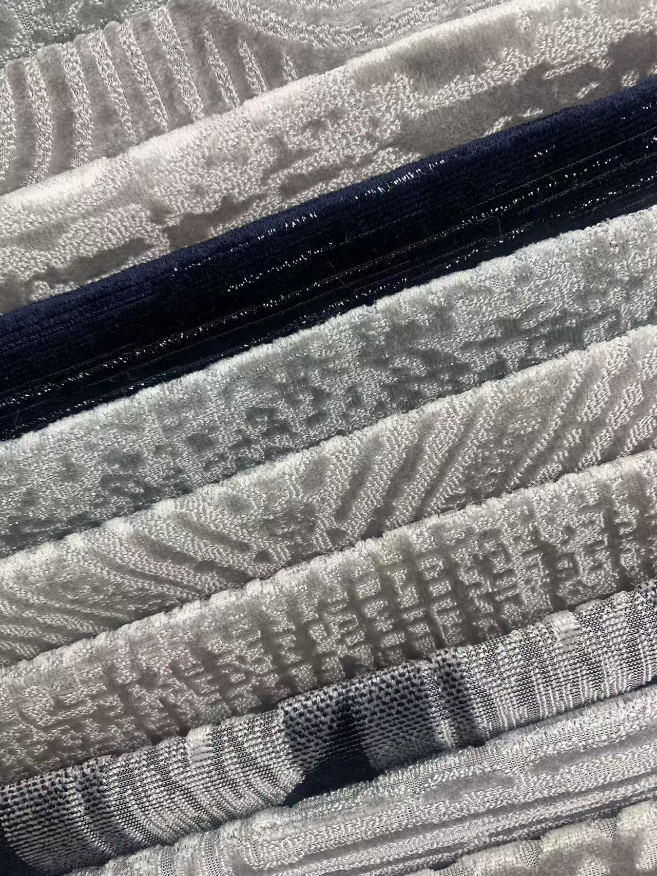 Multi-patterned Geometric Modern Velvet Upholstery Fabric