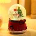 Santa Snowman Music Box Crystal Ball Resin Ornament