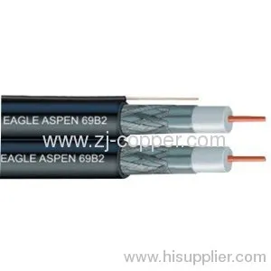 Dual Rg6 Coaxial Cable With Messenger 