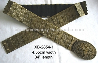vintage brass stretch metal belt with star design and oval buckle, elastic metal belt,women metal belt,garment accessories