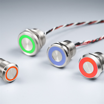 IP67 वाटरप्रूफ मेटल पुश बटन स्विच - 30 मिमी सेल्फ -लॉकिंग 12V/24V एलईडी इंडिकेटर