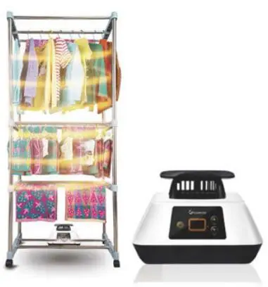 TIJUMP Navy Blue Clothes Dryer: Quick Heat Multi Layers Low Noise
