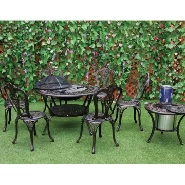 Outdoor Garden Cast Aluminum Dining Set - Table and Chairs