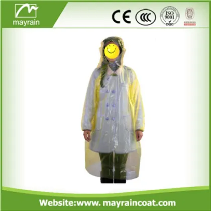 Disposable Rain Poncho One Time PE Poncho