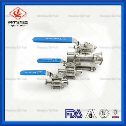 válvula de bola de abrazadera de acero inoxidable de grado alimenticio