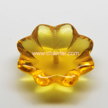 Yellow Flower Disc Shape Crystal Beads For Fashion Jewelry