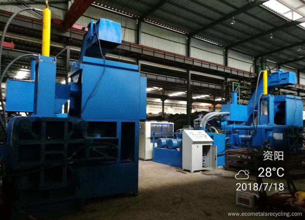 Horizontal Screw Metal Steel Cuttings Auto Briquette Machine