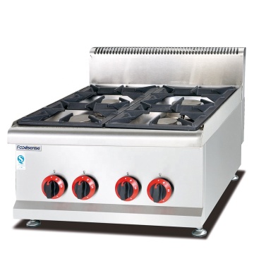 Commercial Gas Range with 4 Burners and Custom Countertops