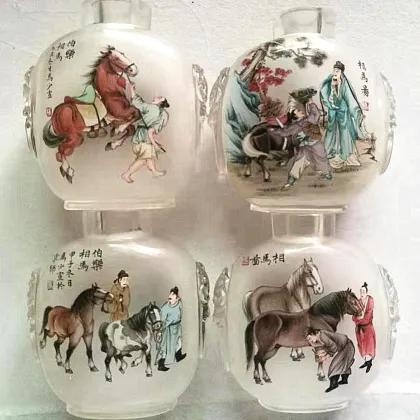 Custom Chinese Folk Arts: Interior-Painted Glass Snuff Bottles