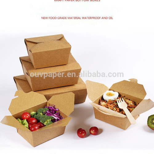 Custom Printed Kraft Paper lunch box for food